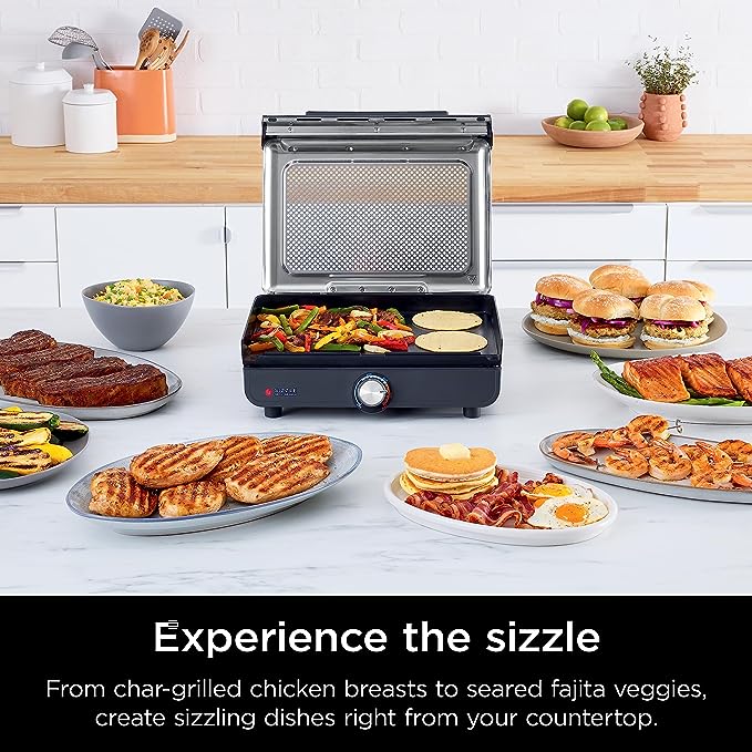 Ninja Sizzle Low Smoke Indoor Grill & Flat Plate | GR101UK - Image 3 Ninja Sizzle Low Smoke Indoor Grill & Flat Plate | GR101UK - Image 3