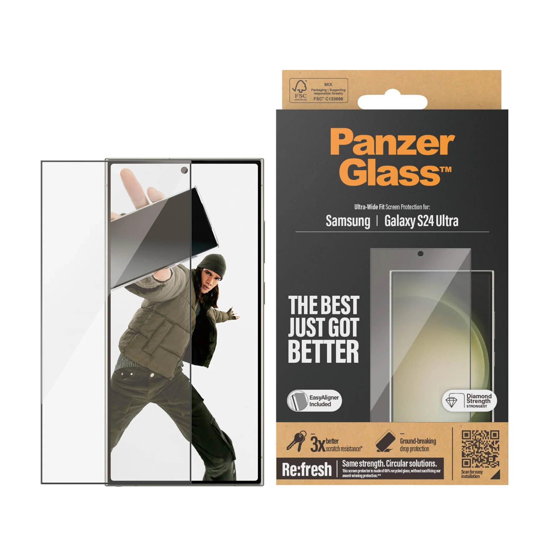 Panzer Ultra-Wide-Fit Screen Protector Samsung S24 Ultra - Glass | 7352 - Image 2