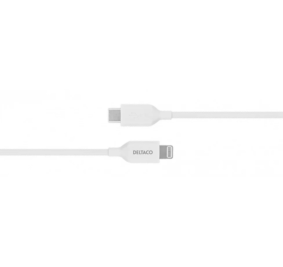 Deltaco USB-C to Lightning Cable | 1m | White | IPLH451 - Image 3
