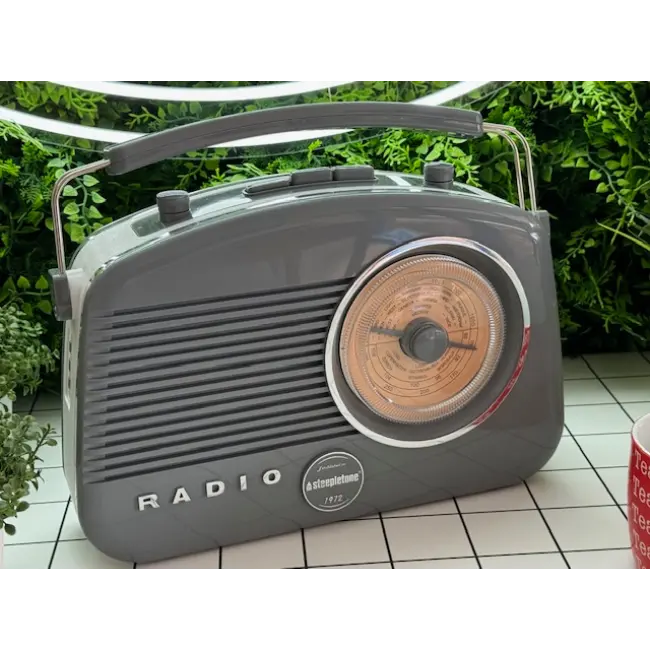 Steepleton Retro Radio With Bluetooth | Grey | BRIGHTON-GYBT