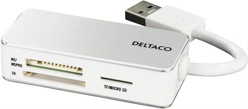 Deltaco USB Card Reader 3 Slots - White | URC147