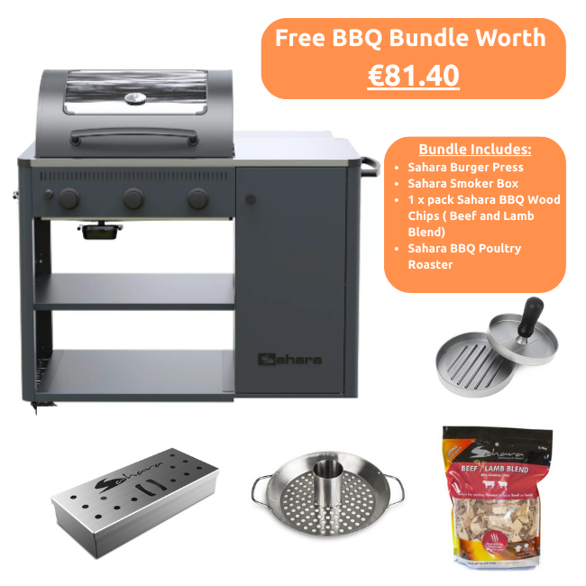 Sahara Arke 3 Burner Gas BBQ -  Grey | ARKEIR Sahara Arke 3 Burner Gas BBQ -  Grey | ARKEIR