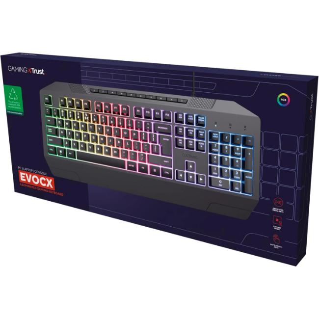 Trust Evocx Illuminated Gaming Keyboard | Black | T24726 - Image 5