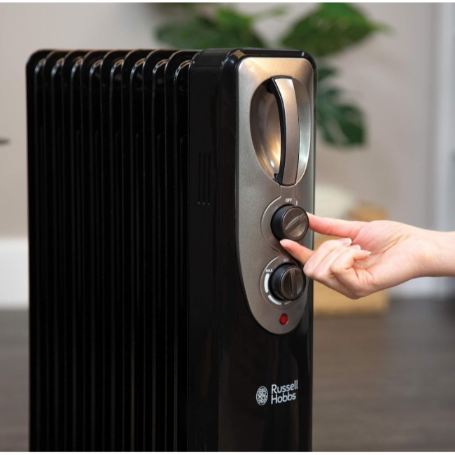 Russell Hobs Oil Radiator 2kw | Black | RHOFR5002B - Image 4