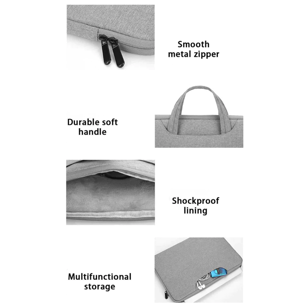 Prevo 14" Laptop Sleeve With Side Pocket - Grey | 262186 - Image 3 Prevo 14" Laptop Sleeve With Side Pocket - Grey | 262186 - Image 3