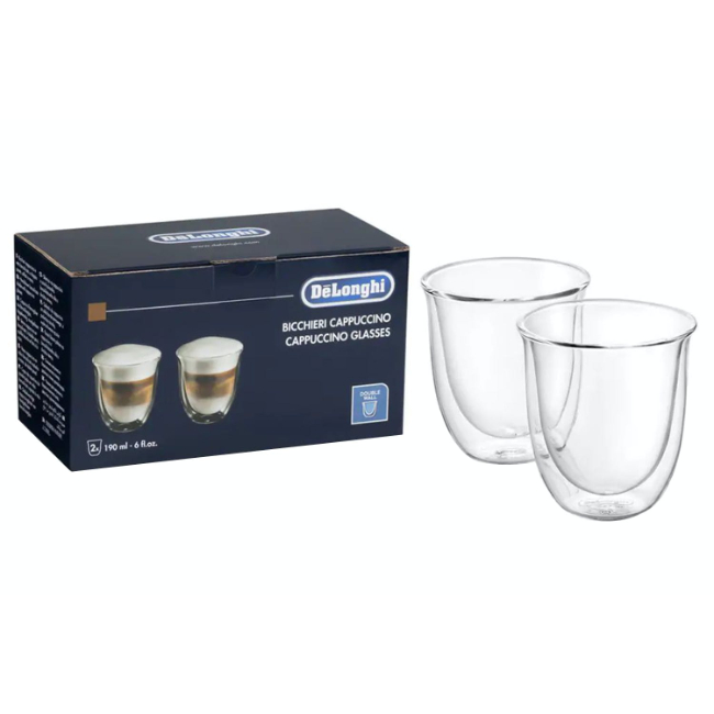 DeLonghi Cappuccino Glasses x2 190ml | DLSC311 DeLonghi Cappuccino Glasses x2 190ml | DLSC311