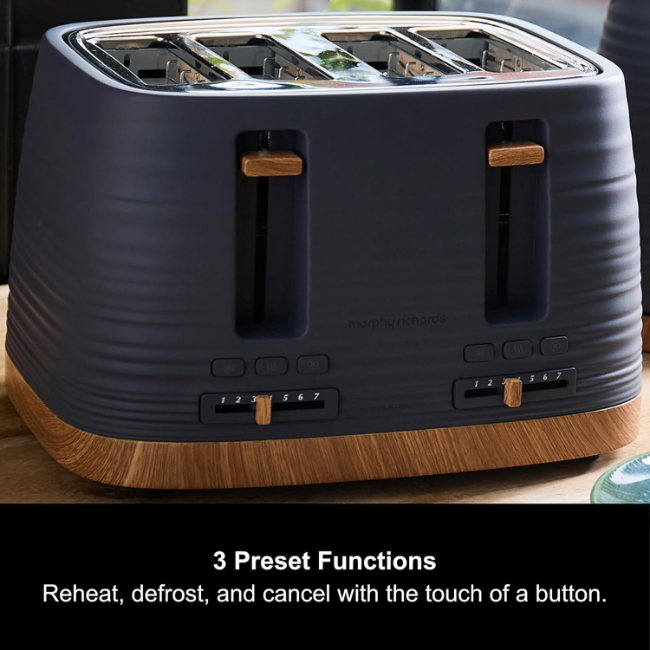 Morphy Richards Clay 4 Slice Toaster | Grey | 243101 - Image 3