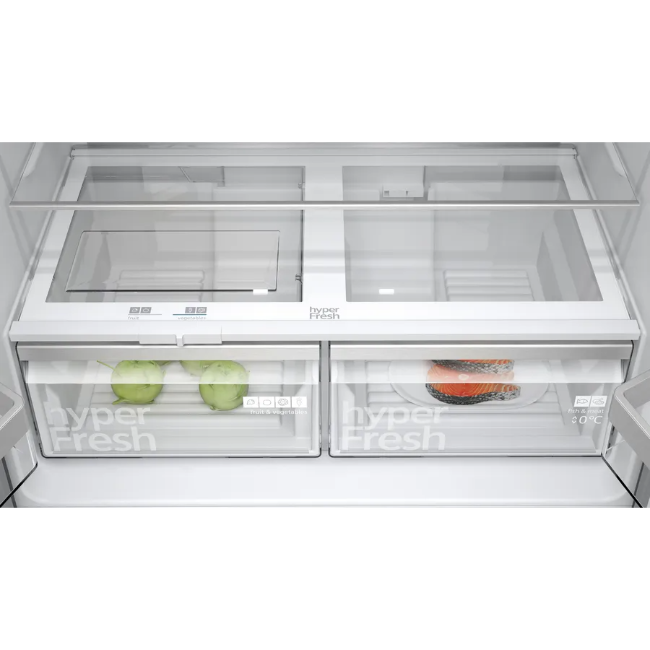 Siemens IQ300 French Door Fridge Freezer - Brushed Black Steel | KF96NAXEAG - Image 8