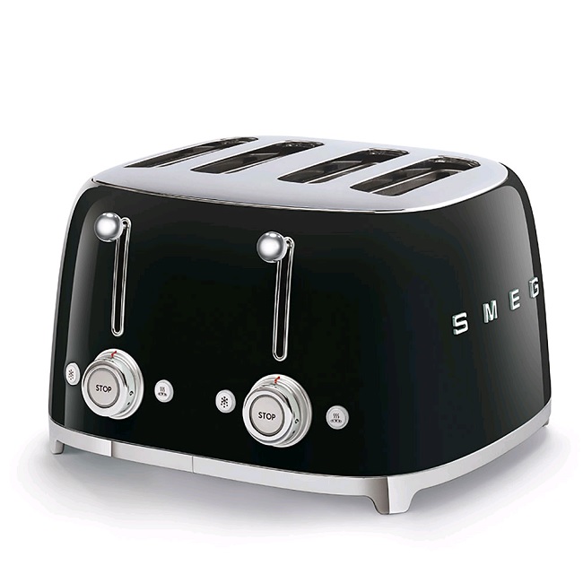 Smeg 4 Slice Retro Style Toaster Black | TSF03BLUK Smeg 4 Slice Retro Style Toaster Black | TSF03BLUK