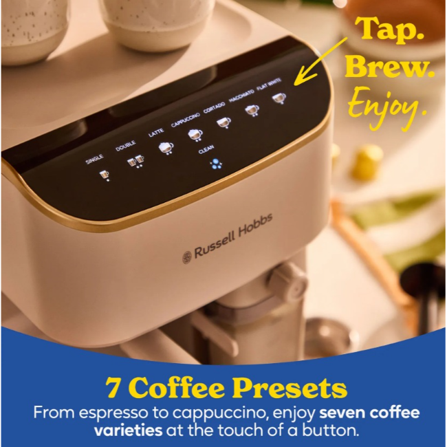 Russell Hobbs Café Genie Espresso Coffee Machine | Stone | 28760 - Image 3