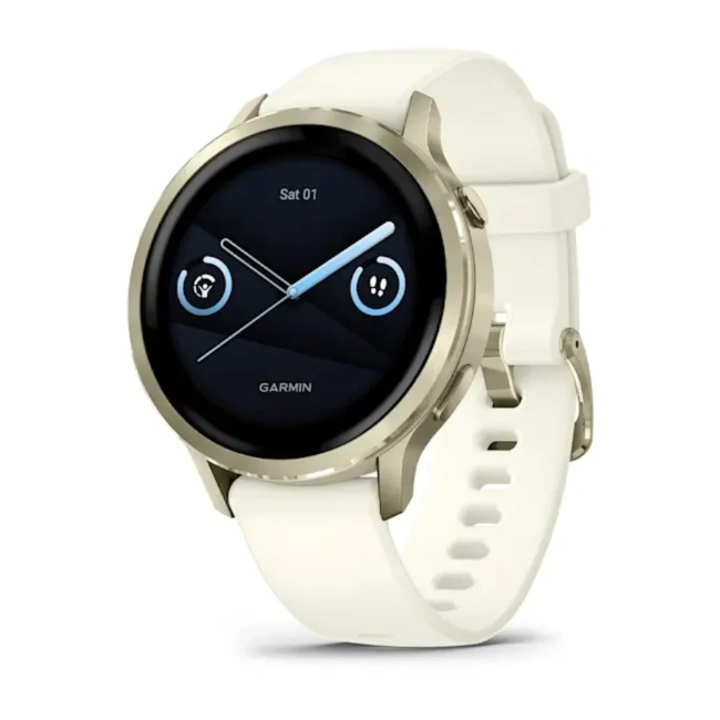 Garmin Venu 4 Smart Watch (41mm) - Lunar Gold with Bone Silicone Band | 010-03013-00