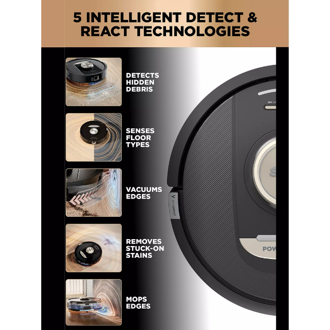 Shark PowerDetect NeverTouch 2 in 1 Pro Vac & Mop Robot Vacuum - Black | RV2800ZEUK - Image 5