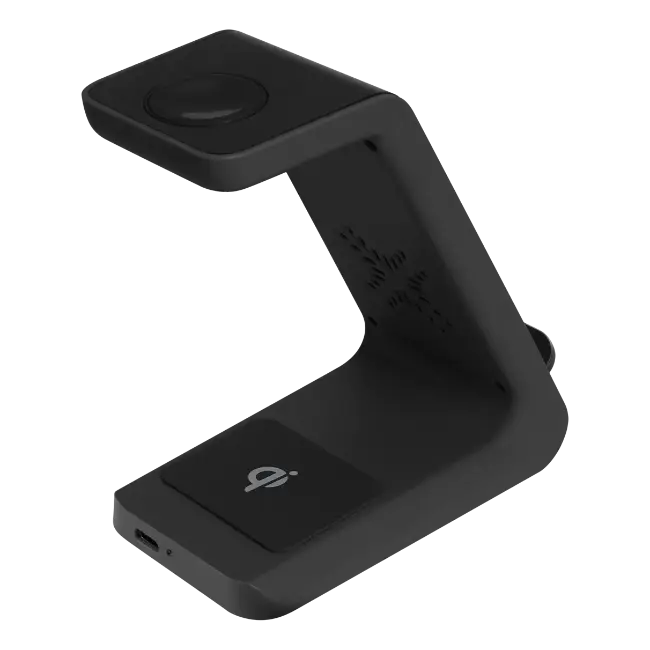 Deltaco 3-in-1 Wireless Qi Charger | Black | QI1037 - Image 5