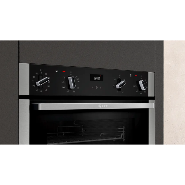 Neff N 50 Built-In Double Oven - Black and Stainless Steel | U1ACE5HN0B - Image 3