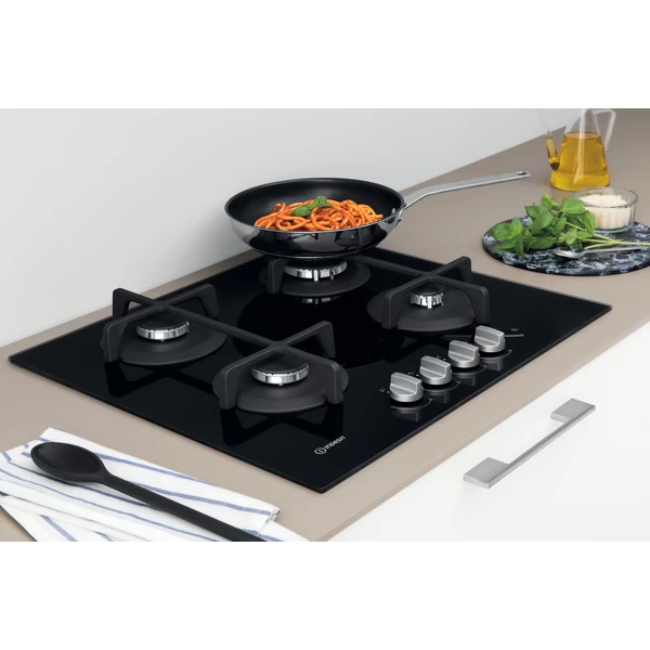 Indesit 4 Burner Gas Hob | ING 61T/BK UK - Image 2 Indesit 4 Burner Gas Hob | ING 61T/BK UK - Image 2