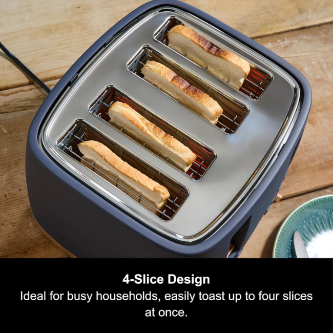 Morphy Richards Clay 4 Slice Toaster | Grey | 243101 - Image 4