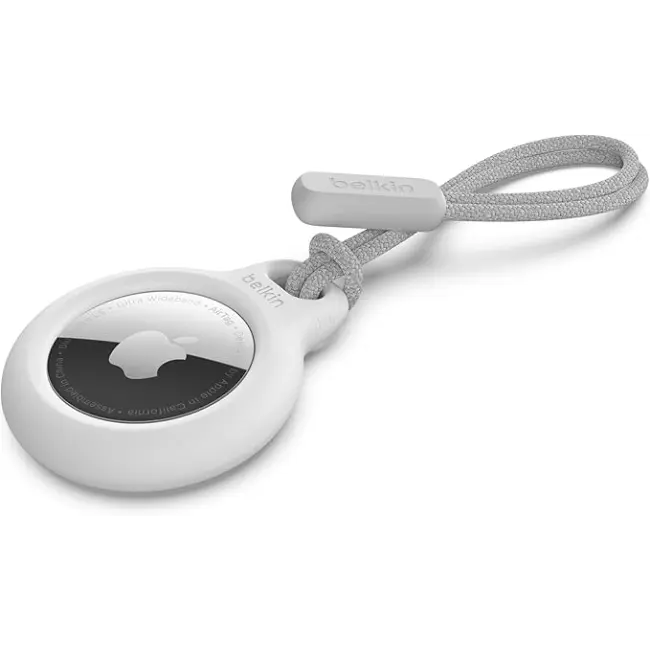 Belkin Secure Apple Air Tag Holder With Strap - White | F8W974BTWHT Belkin Secure Apple Air Tag Holder With Strap - White | F8W974BTWHT
