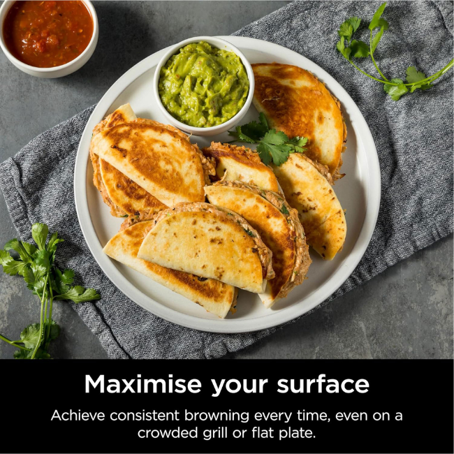 Ninja Sizzle Pro Xl Grill & Flat Plate - Silver/Black | GX101UK - Image 9