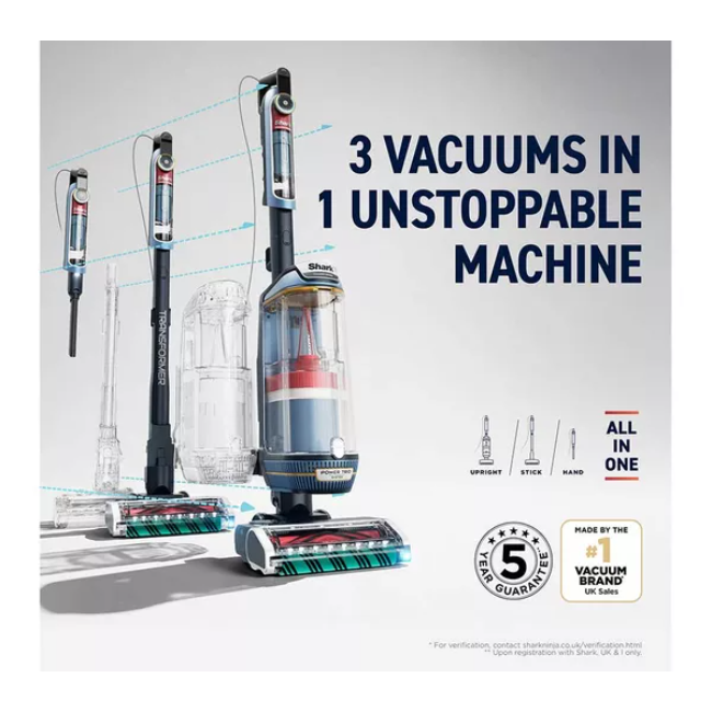 Shark PowerDetect Transformer Corded 3-In-1 Upright Vacuum Cleaner | LX5000UKT - Image 2