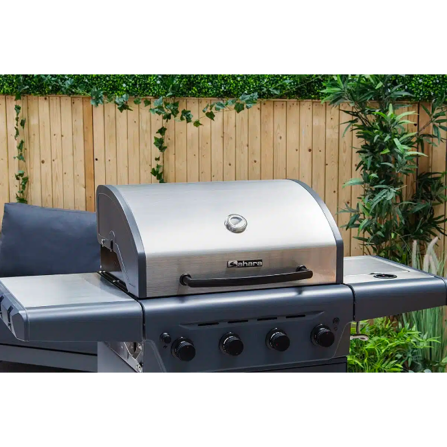Sahara Performer 4 Burner Gas BBQ - Stainless Steel + Grey | PER4IR-CC - Image 4