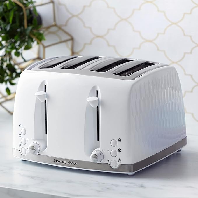 Russell Hobbs Honeycomb 4 Slice Toaster - White | 26070 - Image 2