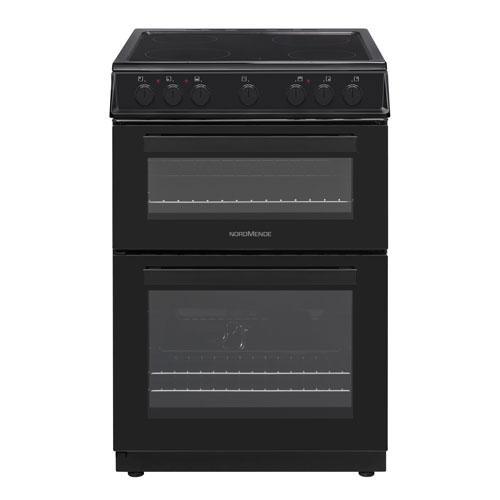 Nordmende 60cm Twin Cavity Cooker | 4 Zone Ceramic Hob - Black | CTEC62BK Nordmende 60cm Twin Cavity Cooker | 4 Zone Ceramic Hob - Black | CTEC62BK