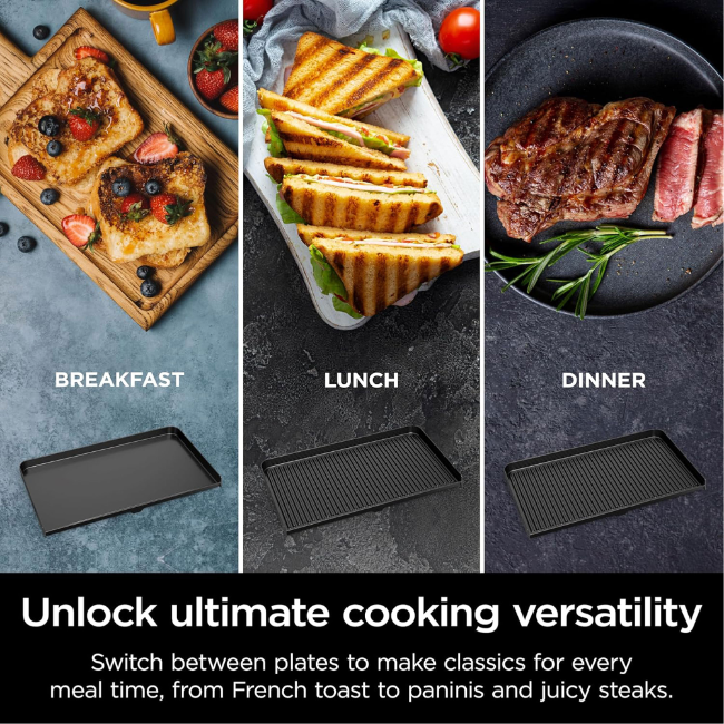 Ninja Sizzle Pro Xl Grill & Flat Plate - Silver/Black | GX101UK - Image 10