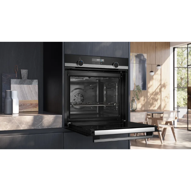 Siemens IQ500 Built-in Single Oven - Black/Steel | HB578GBS7B - Image 4