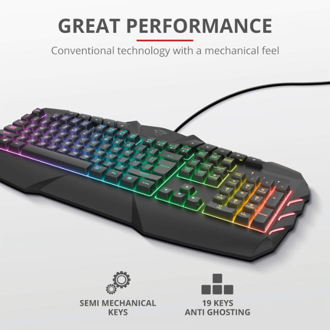 Trust Odyss Semi-Mechanical Gaming Keyboard | Black | T23916 - Image 6