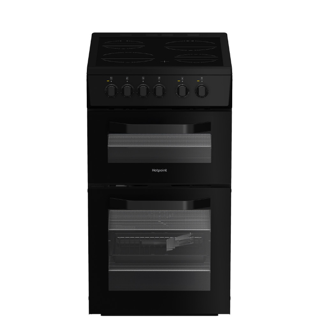 Hotpoint Freestanding Electric Double Cooker - Black | HTE5VCB - Image 2 Hotpoint Freestanding Electric Double Cooker - Black | HTE5VCB - Image 2
