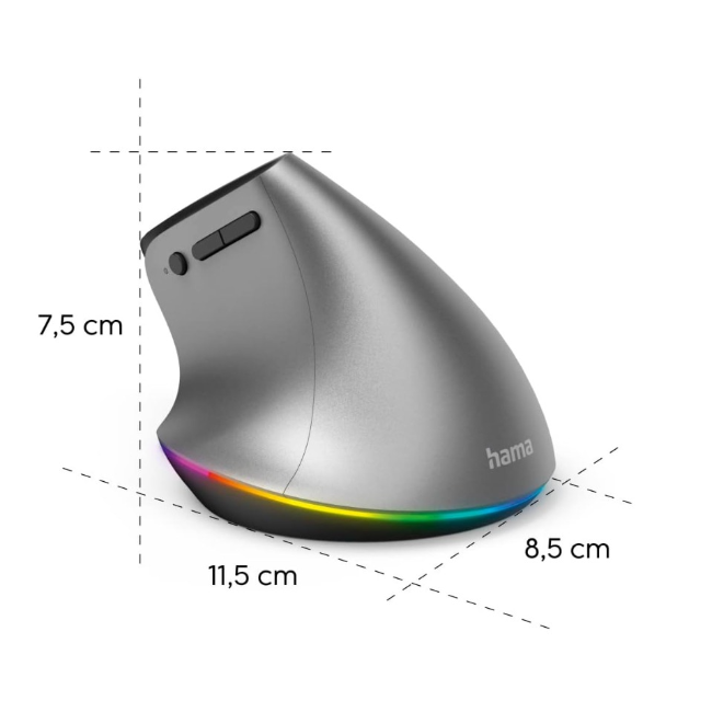 Hama EMW-700 Ergonomic Wireless Rechargeable Mouse | 499073  - Image 5