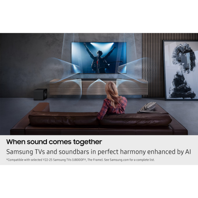 Samsung Q-Series 5.1.2ch Soundbar with Subwoofer & Rear Speakers - Black | HW-QS750F-XU - Image 8