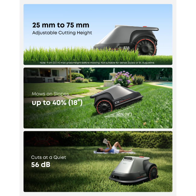 Eufy E18 Robot Lawn Mower - Grey and Black | T28012A1 - Image 8