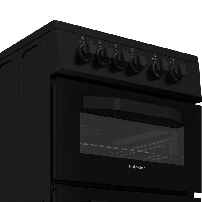 Hotpoint Freestanding Electric Double Cooker - Black | HTE5VCB - Image 4
