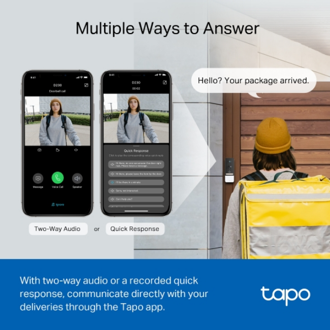 Smart Battery Video Doorbell Camera Kit | TAPOD230S1 - Image 6