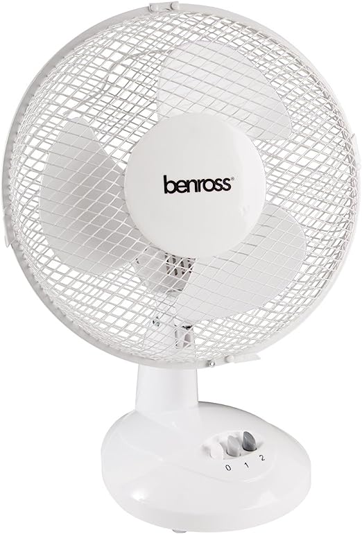 Benross 9" Oscillating Desk Fan - White | 439101 - Image 3