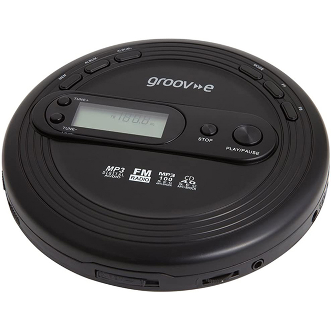 Groov-e  Retro Series Personal CD Player with FM Radio – Black | GVPS210/BK Groov-e  Retro Series Personal CD Player with FM Radio – Black | GVPS210/BK