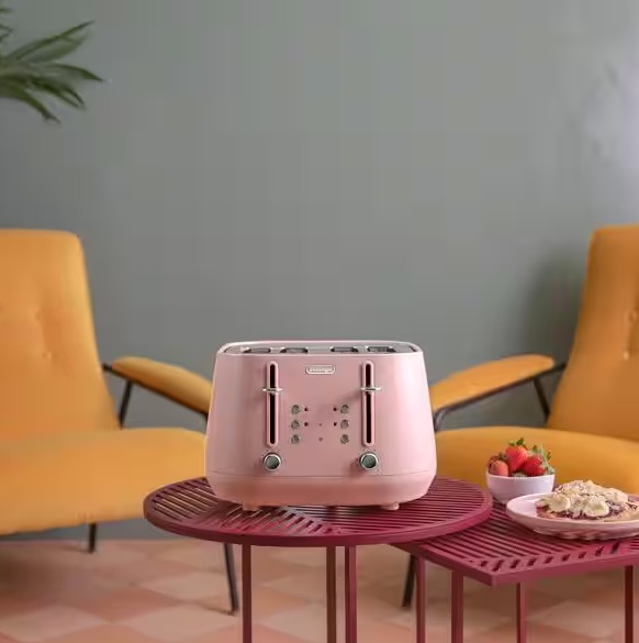 Delonghi Eclettica 4 Slice Toaster - Pink | CTY4003.PK - Image 5