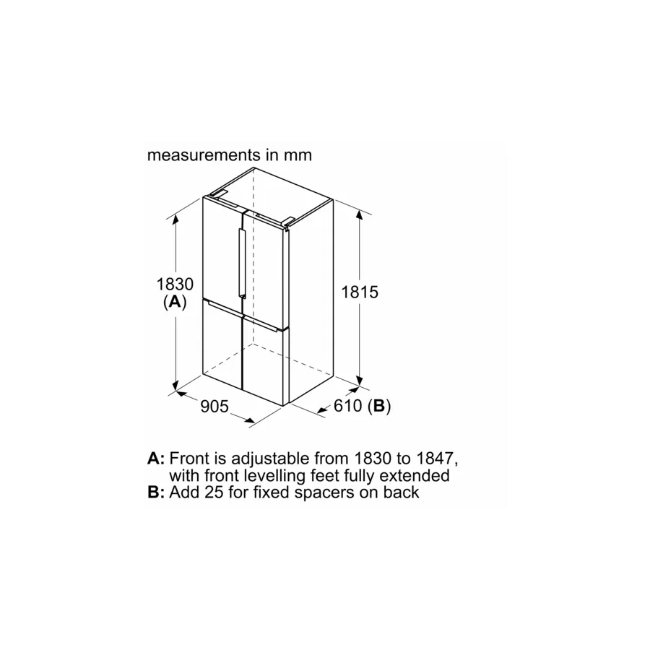 Bosch Serie 4 91cm French Door Fridge Freezer Inox KFN96VPEAG BOS