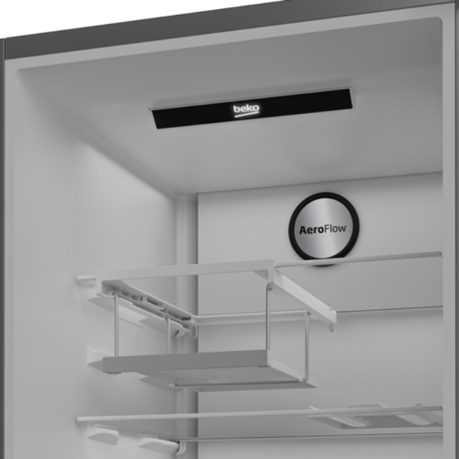 Beko Freestanding AeroFlow™ Tall Larder Fridge - Stainless Steel Effect | LNP4686LVPS - Image 6