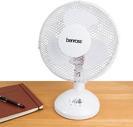 Benross 9" Oscillating Desk Fan - White | 439101 - Image 2
