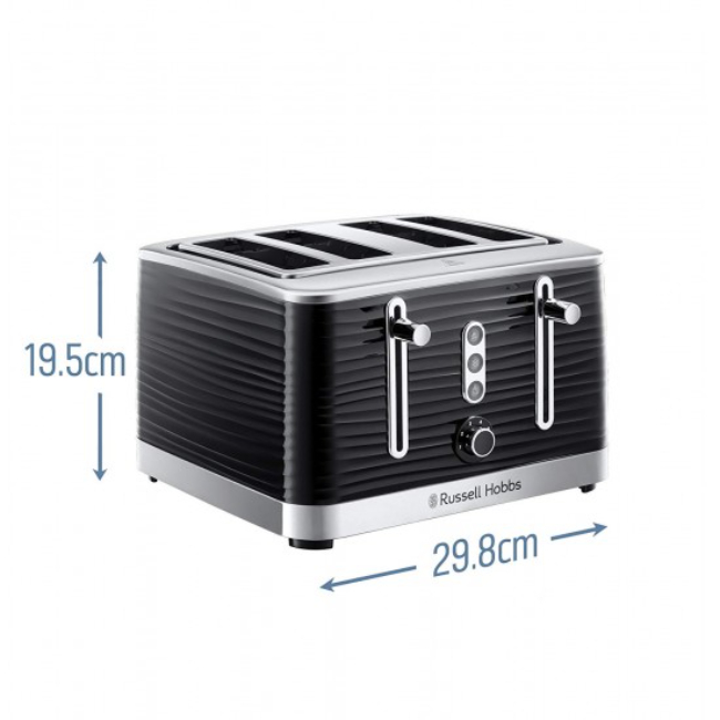 Russell Hobbs Inspire 4 Slice Black Toaster | 24381 - Image 2