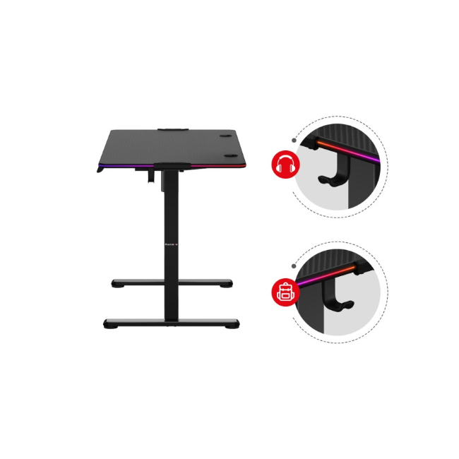 Huzaro LED Gaming Desk RGB - Black | HERO8.2-RGB - Image 5