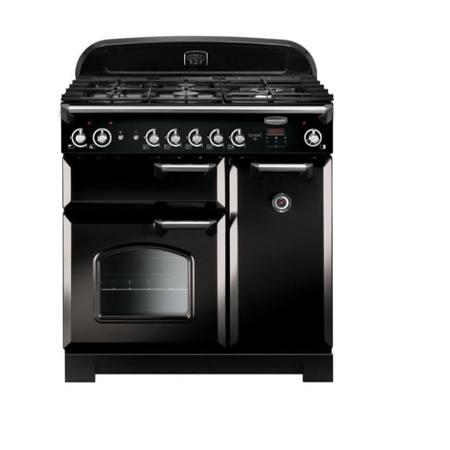 Rangemaster Classic All Gas Cooker - Black | CLA90NGFBK
