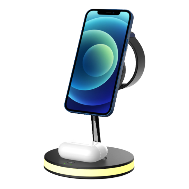 Deltaco 3-in-1 Wireless Charger - Black | QI1041 - Image 9