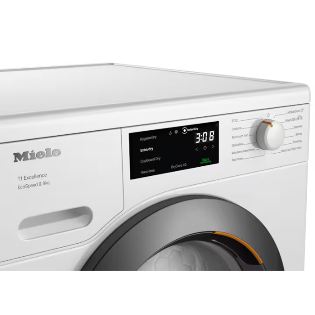 Miele EcoSpeed & 9kg Heat Pump Dryer - White | TED645WP - Image 3