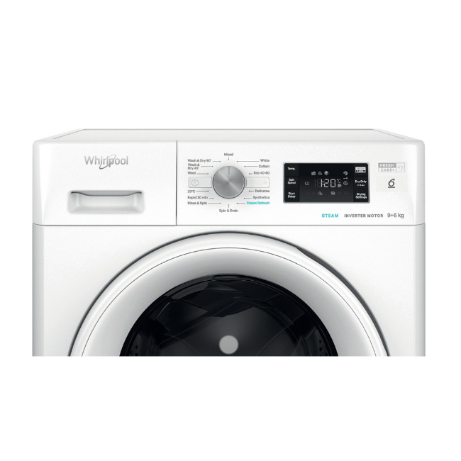 Whirlpool Freestanding FreshCare+ Washer Dryer - White | FFWDB964489WVUK - Image 7
