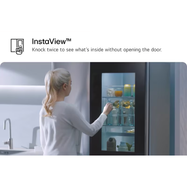 LG 628L InstaView™ Side-By-Side Fridge Freezer - Brushed Steel | GSXE91BSAD - Image 14