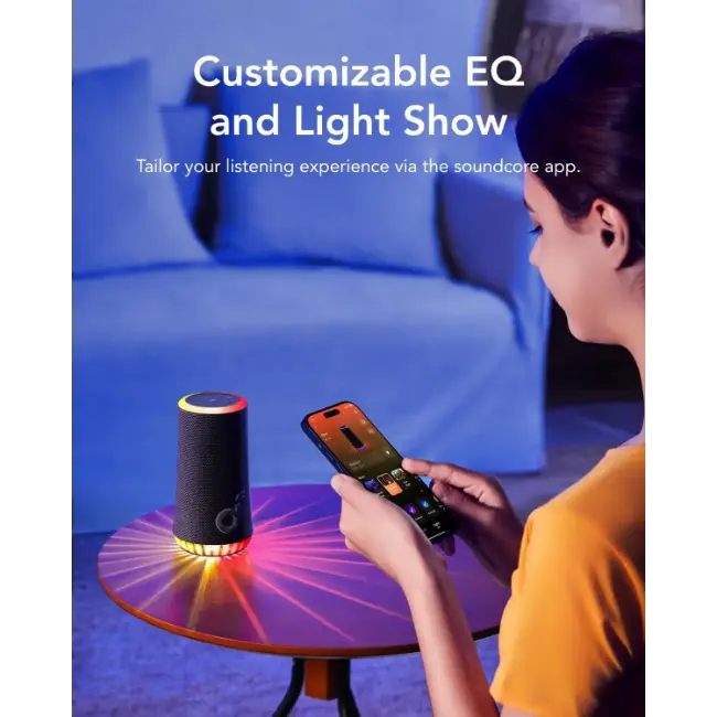 Soundcore Glow Bluetooth Speaker | Black | A3166G11 - Image 3