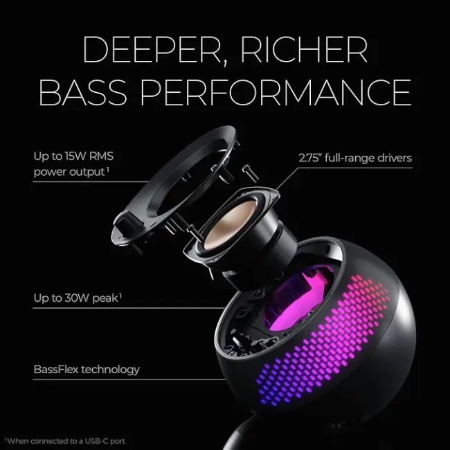 Creative Pebble X Plus 2.1 USB-C Speakers | 51MF0495AA000 - Image 4